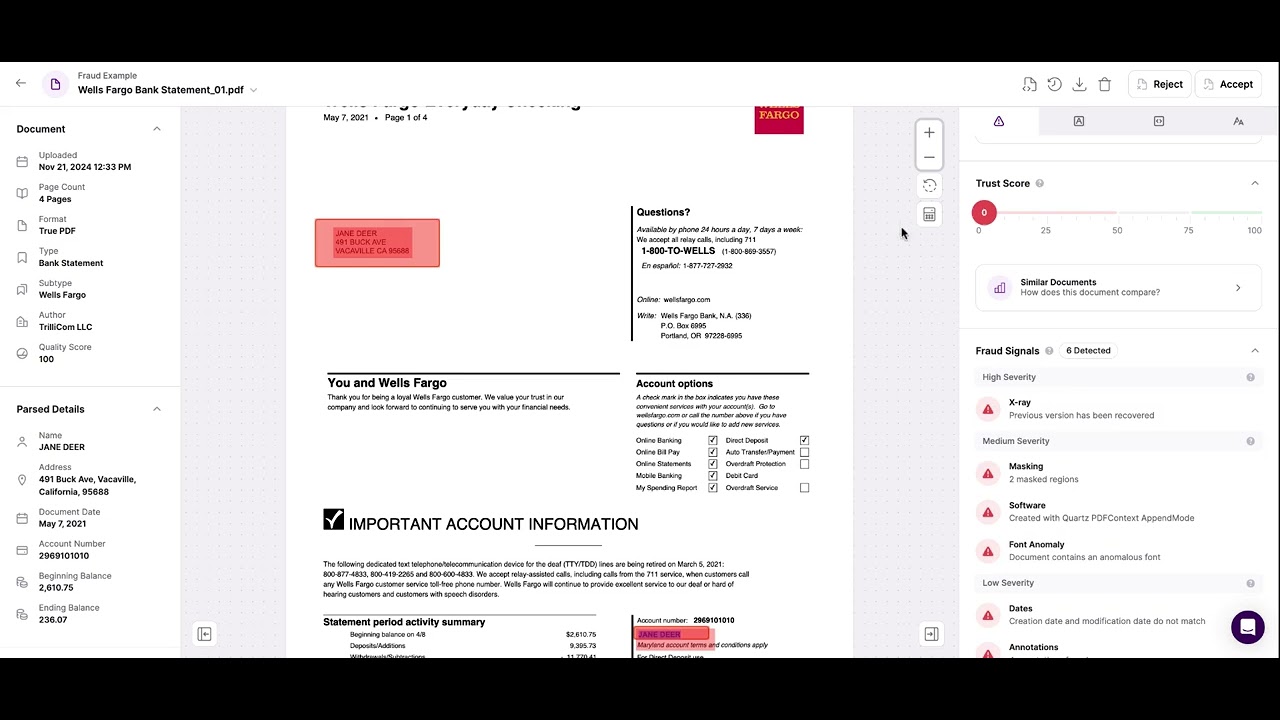 Fake Bank Statement Detector: How AI Catches Document Fraud in Seconds