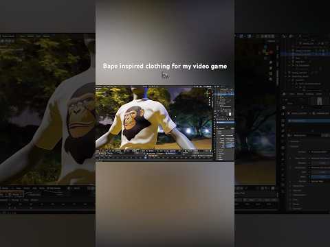 Creating satirical Bape for a video game 🦍 #game #games #gamers #unreal #blender #3d #artist