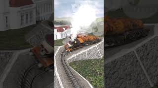 Wow! Ghost Train Runs on Extreme Cornering Tracks | Oleng Railway |Trainz Railroad Simulator 2019