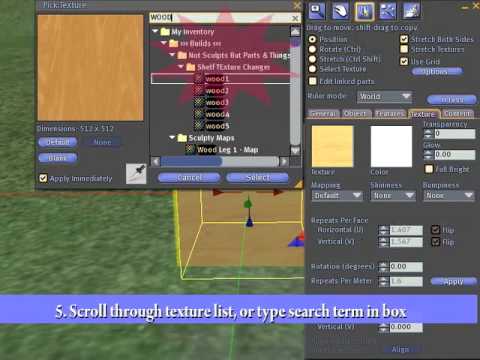 Basic Texturing Quick Second Life Tutorial