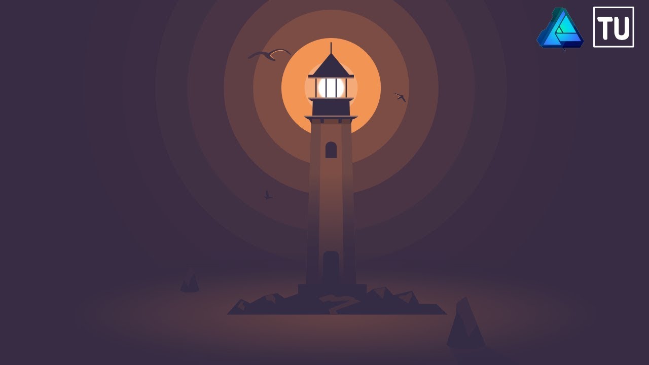 Lighthouse Vector Illustration in Affinity Designer