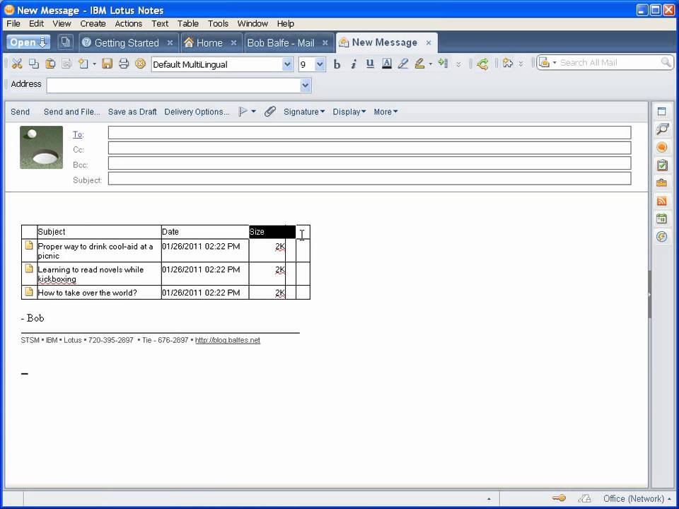 Quick Tip: Lotus Notes - Copy documents as a table