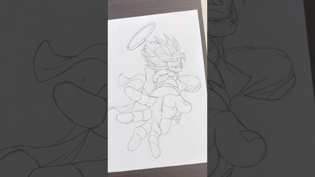 【ドラゴンボール】ゴジータを描いてみました‼️ I tried drawing Gogeta‼️#shorts
