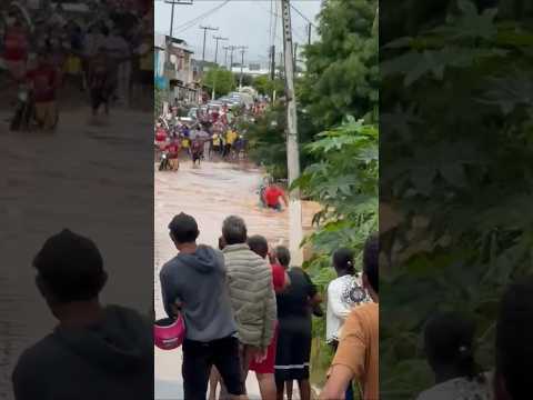 Homem arrastado por rio no Parambu-CE. FORTES CHUVAS
