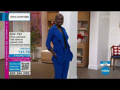 Nina Leonard TabSleeve Jacket with Drawstring Waist