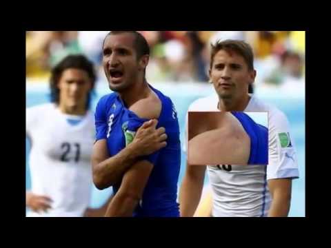 Mundial Brasil 2014 Italia vs Uruguay 0-1 Luis Suarez muerde a Chiellini !!