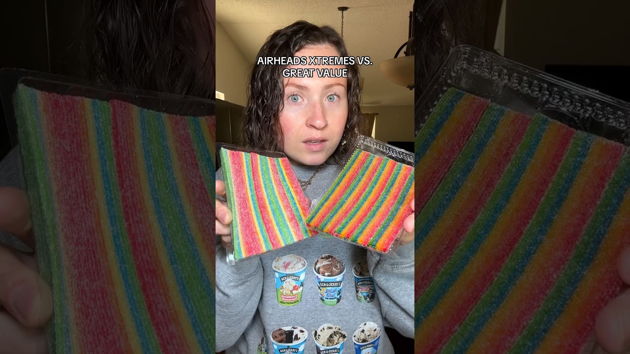 can you tell which is the real airheads xtremes? 👀 #sourcandy #snackreview