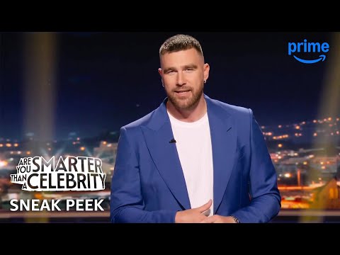 Thumbnail of the video: Travis Kelce Hosts Are You Smarter Than A Celebrity Sneak Peek