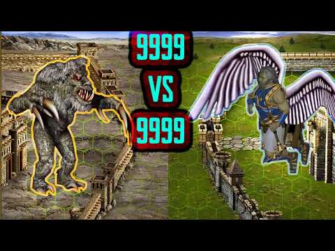 9999 Ancient behemoth vs 9999 Archangels!!!! Heroes 3 might and magic hd!