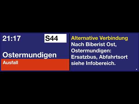 SBB TTS Ausfallmeldung zur S44 nach Ostermundigen
