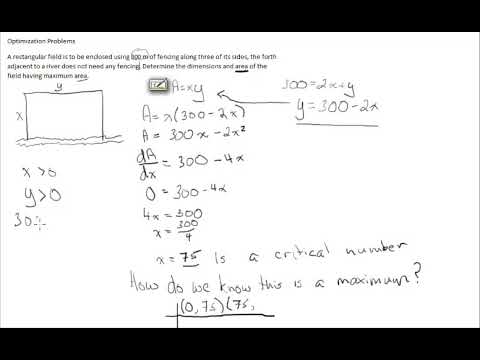Optimization Problem area of a rectangle