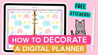 How to decorate your digital planner & FREE digital stickers