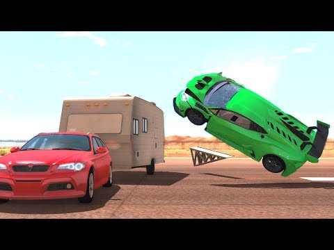 High Speed Flip Ramp Crashes #13 (Beamng drive car crash testing)
