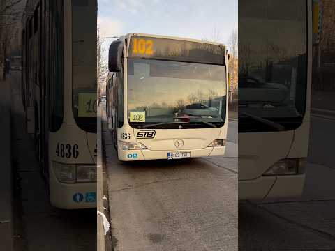 Autobuzul MBC E4 #4836 plecând din stația “Bd. Nicolae Grigorescu” pe linia 102