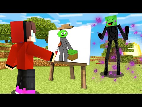 JJ Use DRAWING MOD To MORPH Prank Mikey in Minecraft! - Maizen