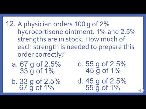PTCB PTCE Practice Test Question 12 - Alligation Pharmacy Math Calculation (Pharmacy Tech Test Prep)