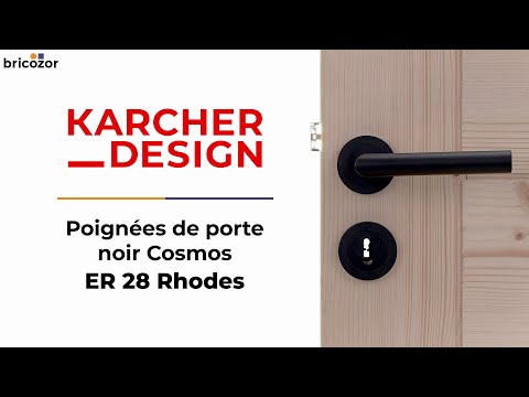 Poignées de porte sur rosaces rondes - noir Cosmos - ER 28 Rhodes KARCHER DESIGN