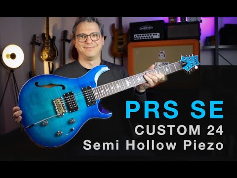 PRS - Paul Reed Smith SE Custom 24 Semi-Hollow Piezo - LB  Lake Blue Semi-Acoustic Guitar image 4