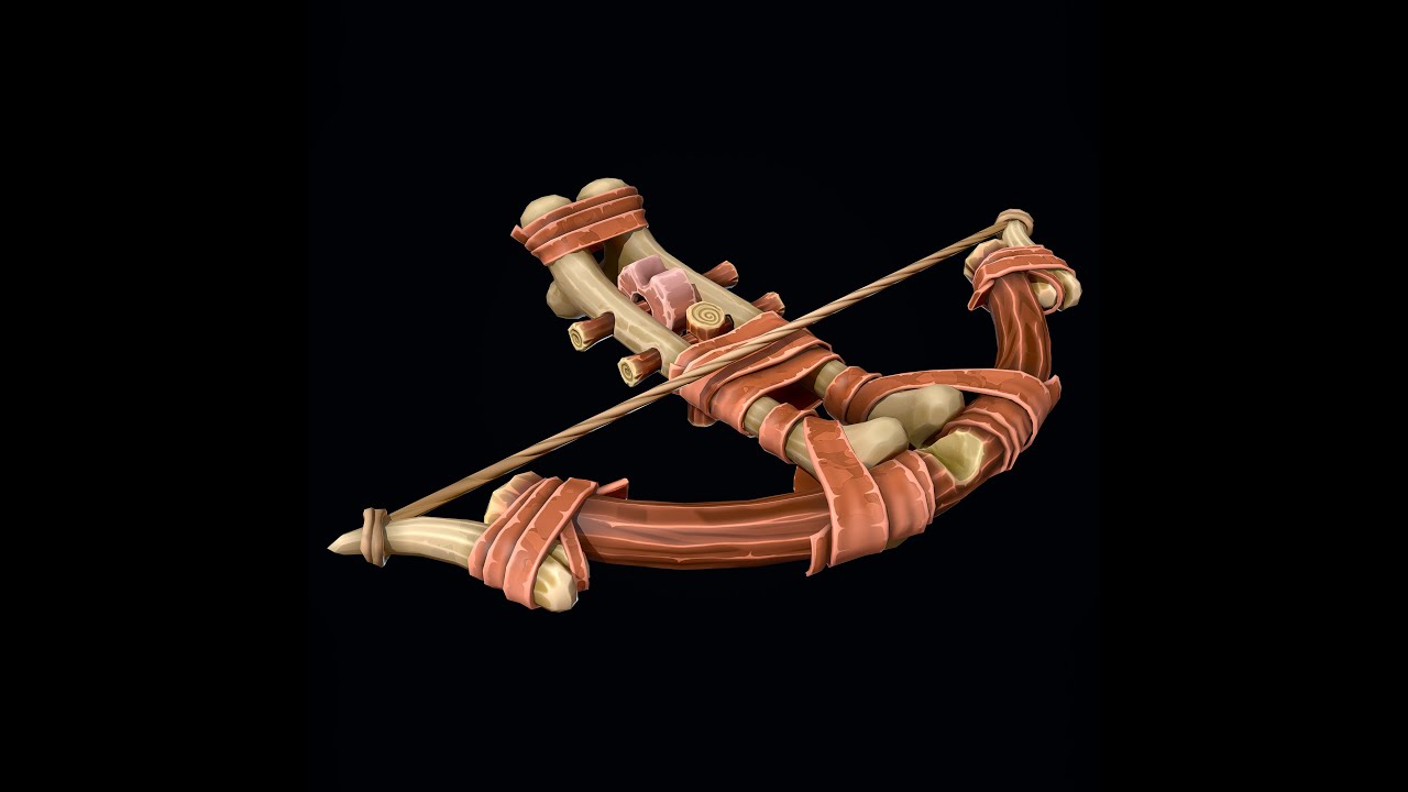 Stylized Primitive Crossbow 3D Model