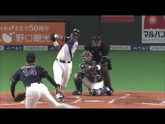 【1回裏】ファイターズ・ミランダ 先制の3ランホームラン!! ファイターズが3点を先制!! 2014/9/15 F-Bs