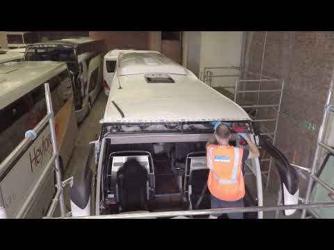 Bealus Cygnus Coach Windscreen Replacement - Gluing up