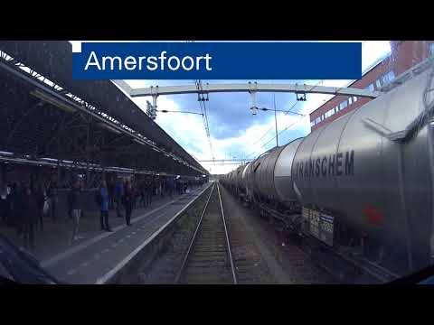 A train driver's view: Amersfoort Vathorst - Amsterdam CS, SLT, 13-Sep-2017.