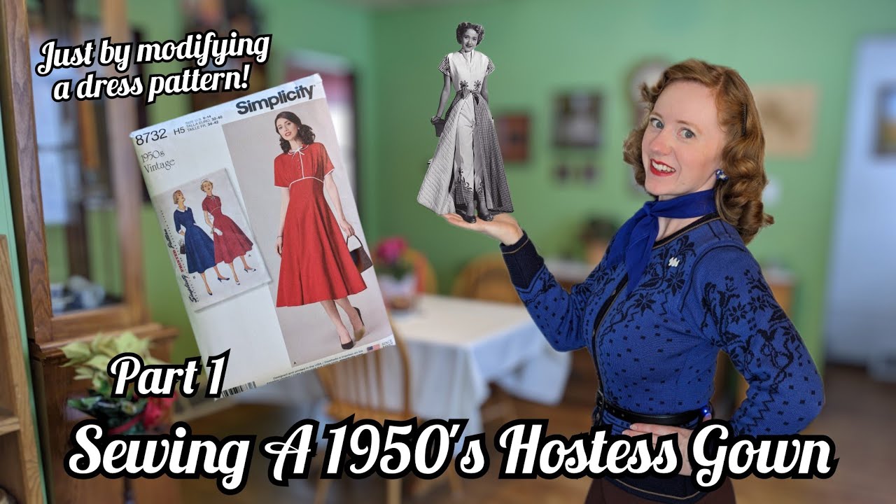 My Vintage Loungewear Challenge | Sewing A 1950's Hostess Gown From Simplicity 8732 | Part 1