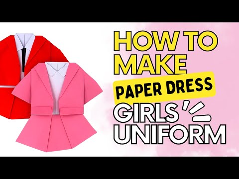 DIY Paper Dress Girls Uniform Tutorial: How to Make an Easy Origami School Uniform for Beginners