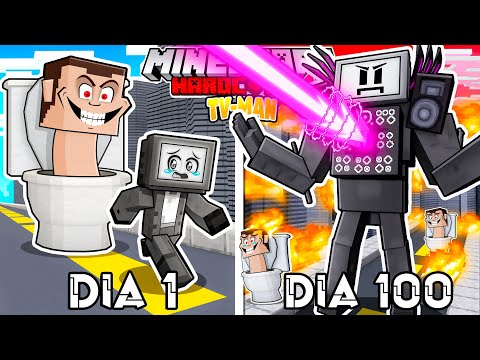 🟥SURVIVED 100 DAYS as a TV-MAN in Minecraft HARDCORE!  (Skibidi Toilet mod)