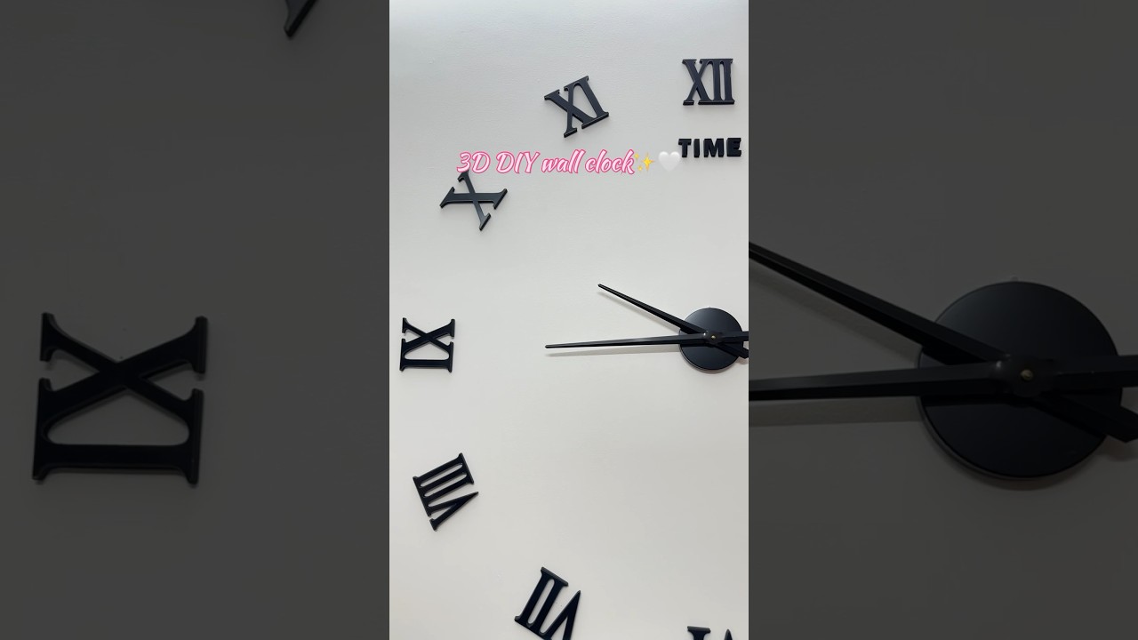 DIY 3D wall clock setup✨🤍                #diy #wallclock #diyclock #decor