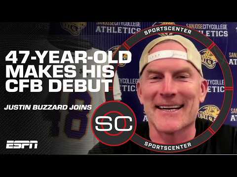 47-YEAR-OLD COLLEGE FOOTBALL PLAYER 🤯 Justin Buzzard shares why he chased his dream | SportsCenter