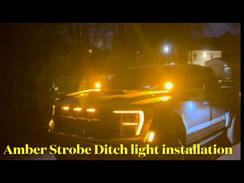 2022 Gen 3 Ford F150 Raptor Ditch Light Install and light demo
