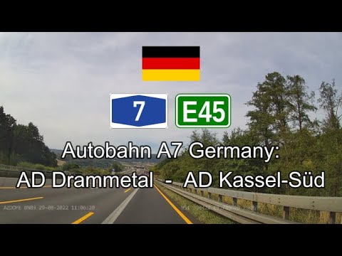 Germany Autobahn A7: AD Drammetal - AD Kassel-Süd