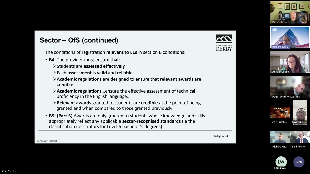 External Examiners, Induction, Central induction