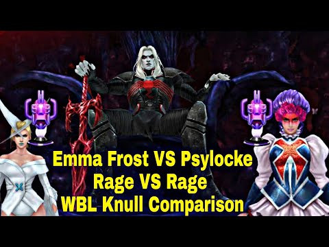 Emma Frost VS Psylocke Captain Britain WBL Knull Comparison With Rage - Marvel Future Fight