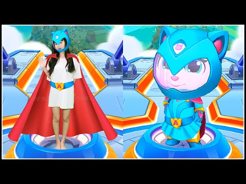 Imitate Angela Hero Blue - Talking Tom Hero Dash In Real Life