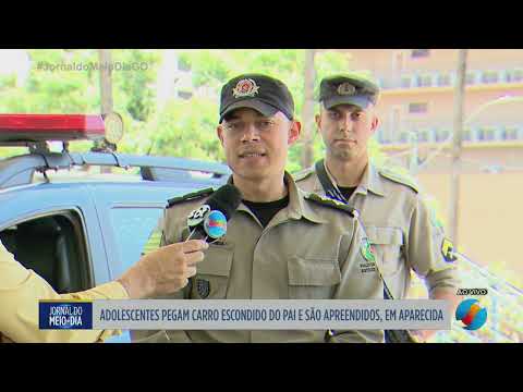 Adolescentes pegam carro escondido do pai e são apreendidos pela PM em Aparecida de Goiânia