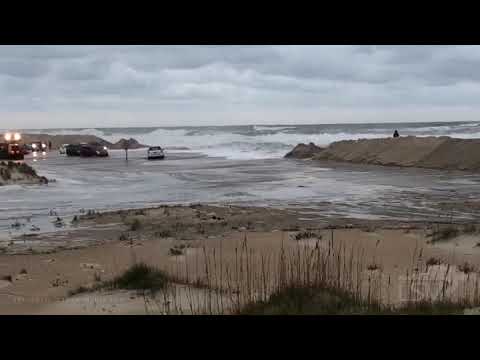 October 10, 2019 STS Melissa Rodanthe, North Carolina, Hatteras Island, Flooding, Route 12,  High Ti