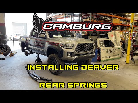 Installing rear Deaver leaf springs on our Overland Toyota Tacoma build.