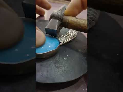 setting stone to bracelet, stone setting, Firoza bracelet #bracelete #stonesetting #jewellery