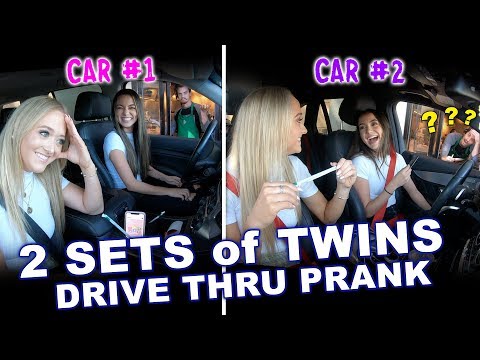 2 Sets of Identical Twins Drive Thru Prank ft. Rybka Twins - Merrell Twins