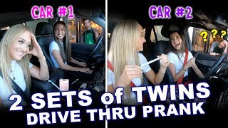 2 Sets of Identical Twins Drive Thru Prank ft. Rybka Twins - Merrell Twins