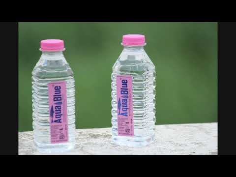 Plastic 200ml mineral water bottle - aqua blue, capacity: 1 ...