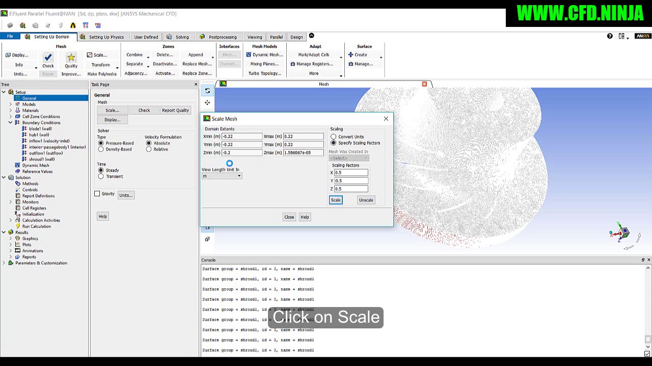✅ ANSYS FLUENT Tutorial - Scale Mesh