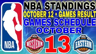 NBA STANDINGS TODAY OCTOBER 12, 2025 | GAMES RESULT | GAMES SCHEDULE October 13, 2025