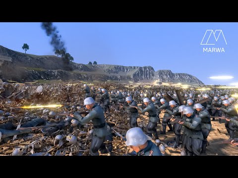 10.000 Germans vs 20.000 Skeleton Warriors- Ultimate Epic Battle Simulator 2- UEBS 2