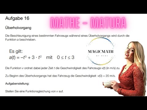 Mathe Matura - Integration von Beschleunigung t³ für Geschwindigkeit - Überholvorgang - Aufgabe 16