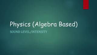 Algebra Physics Intensity Example