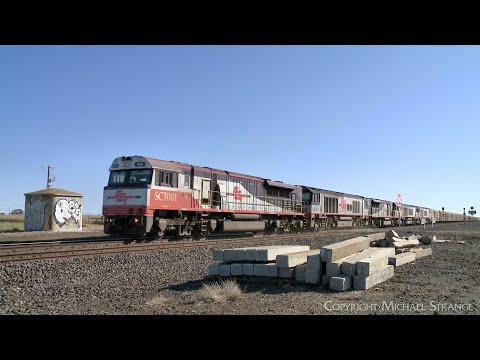 77 Wagon SCT 5PM9 Mixed Freight Train At Gheringhap (3/9/2023) - PoathTV Australian Railways