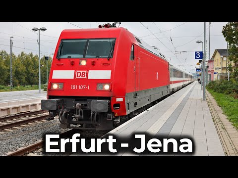InterCity & BR 101 | 4K Führerstandsmitfahrt: Erfurt - Jena Göschwitz | Mitte Deutschland Verbindung